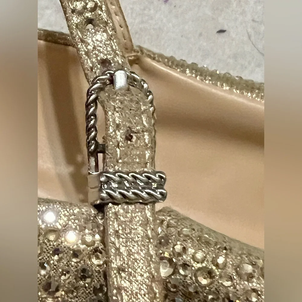 Dolce Vita Reyes Crystal Ballet Flats - Gold 9.5 NEW